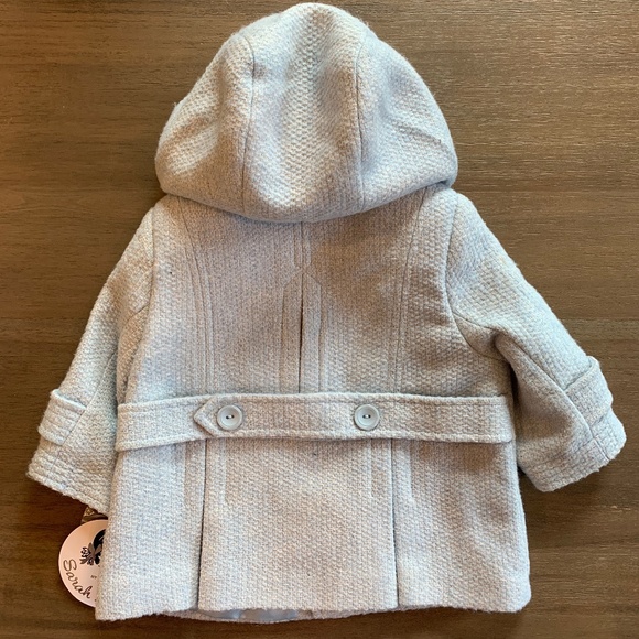 New Sarah Louise Classic Duffle Coat in Baby Blue - Picture 3 of 3